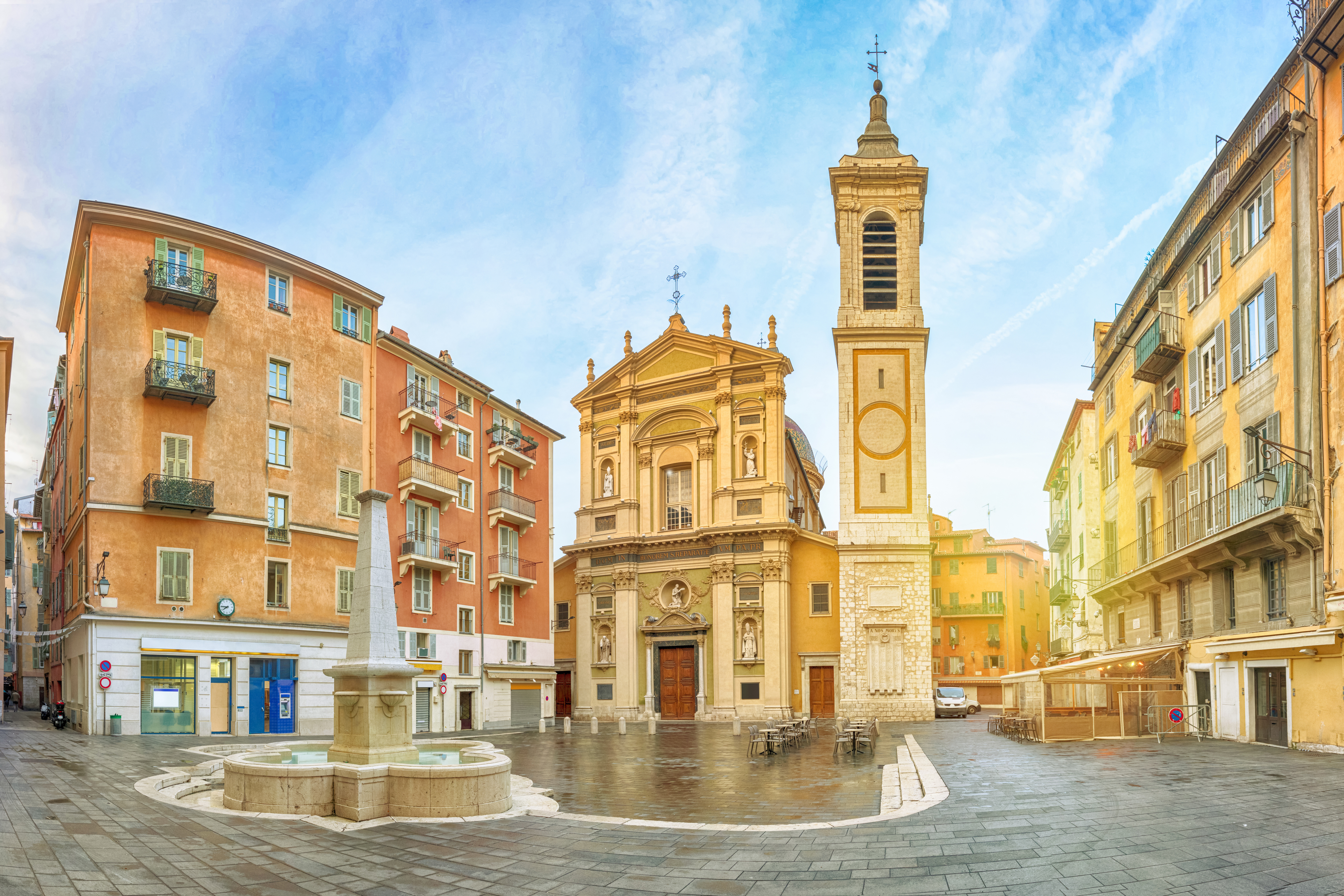 Nice Cathedral made in baroque style located on Place Rossetti square in Nice, Alpes-Maritimes, France