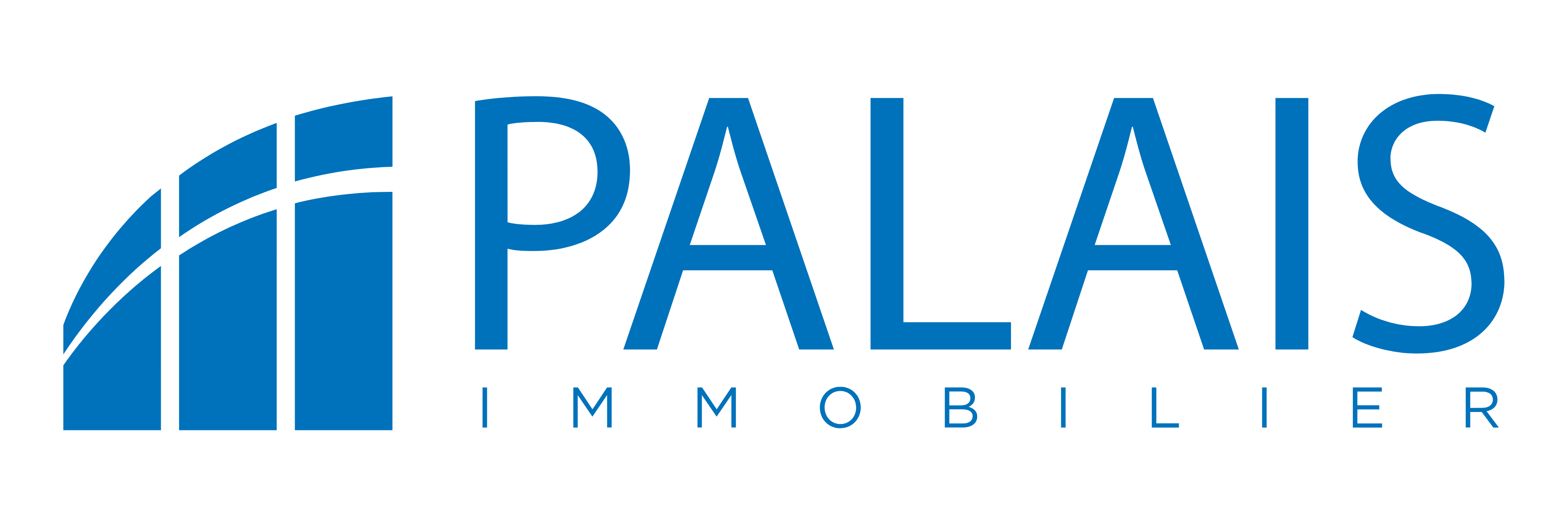 Logo Palais Immobilier cote dazur bleu transparent